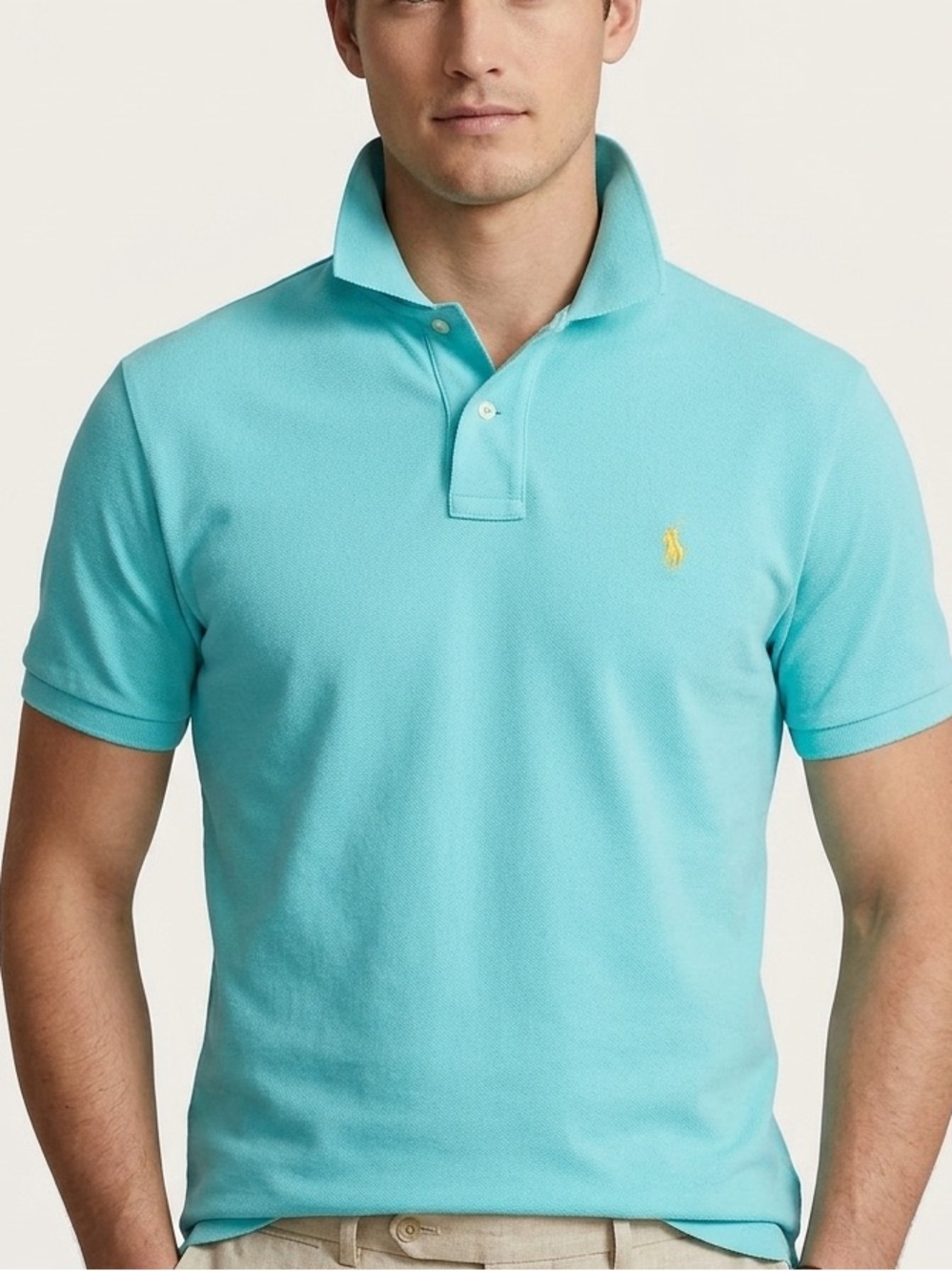 Polo Ralph Lauren Turquoise Custom Slim Fit Mesh Polo S Sporty Prep Old Money
